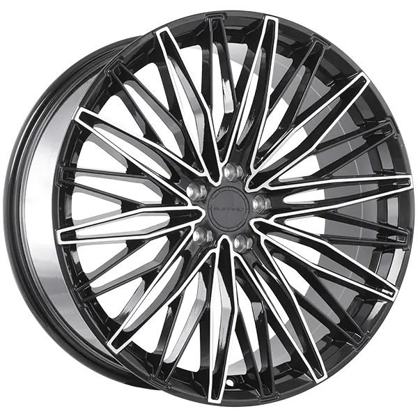 Ruffino Hard Stellare 20X9 5X112 ET 35mm Gloss Black - Machined Face - main product image