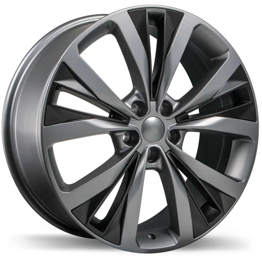 Replika R201 20X8.5 5X108 45mm Matte Gunmetal with Matte Black Inserts - main product image