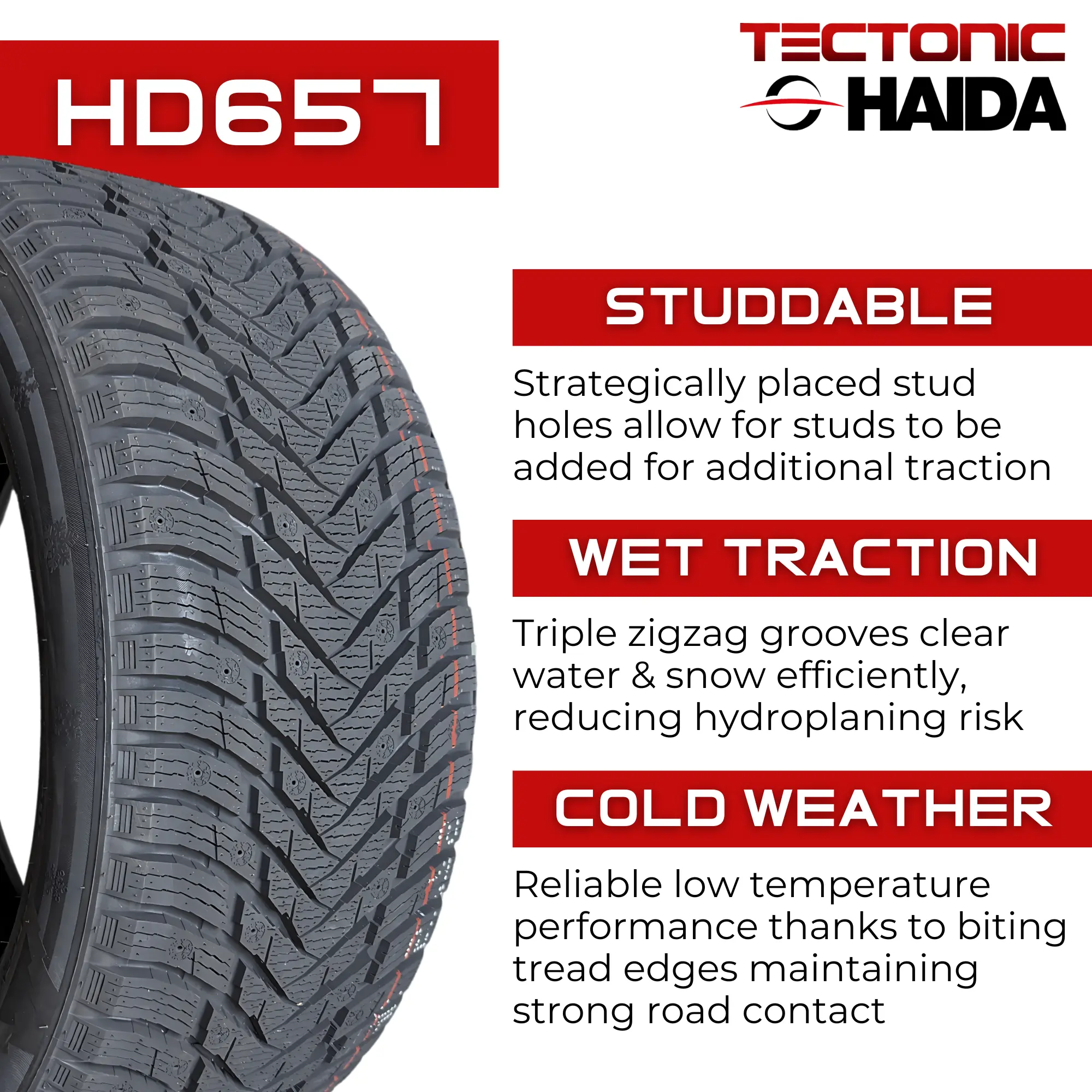 225/60R18XL Haida HD657 Studdable Winter 104T thumbnail 3
