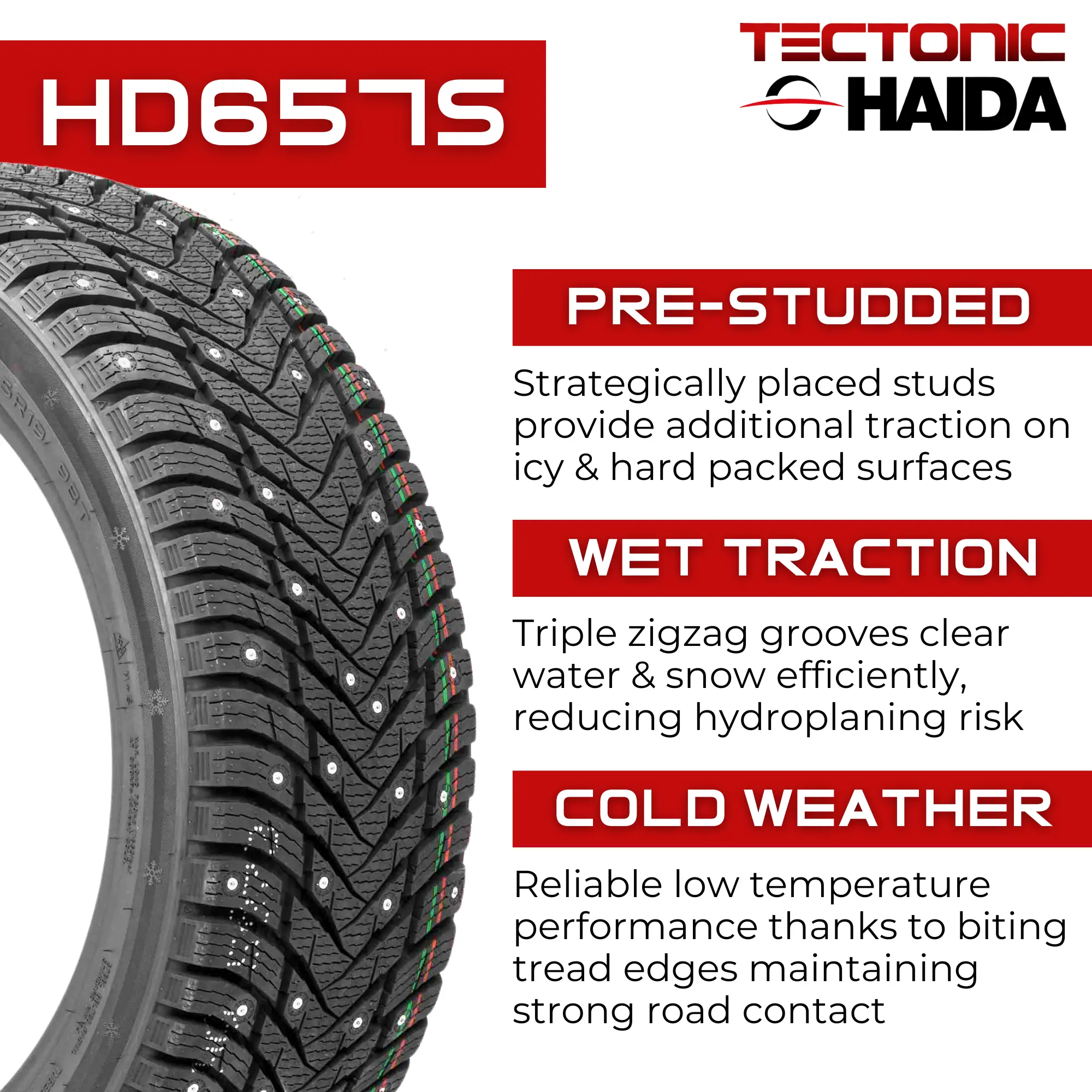 225/60R18XL Haida HD657S Studded Winter 104T thumbnail 4