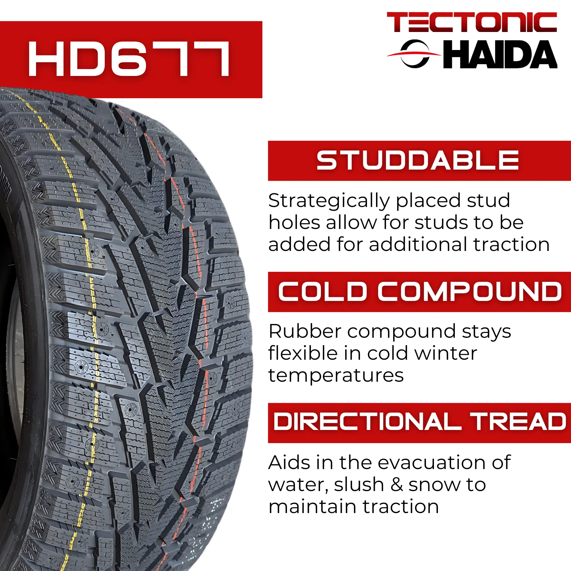 205/55R16XL Haida HD677 Studdable Winter 94T miniature 3