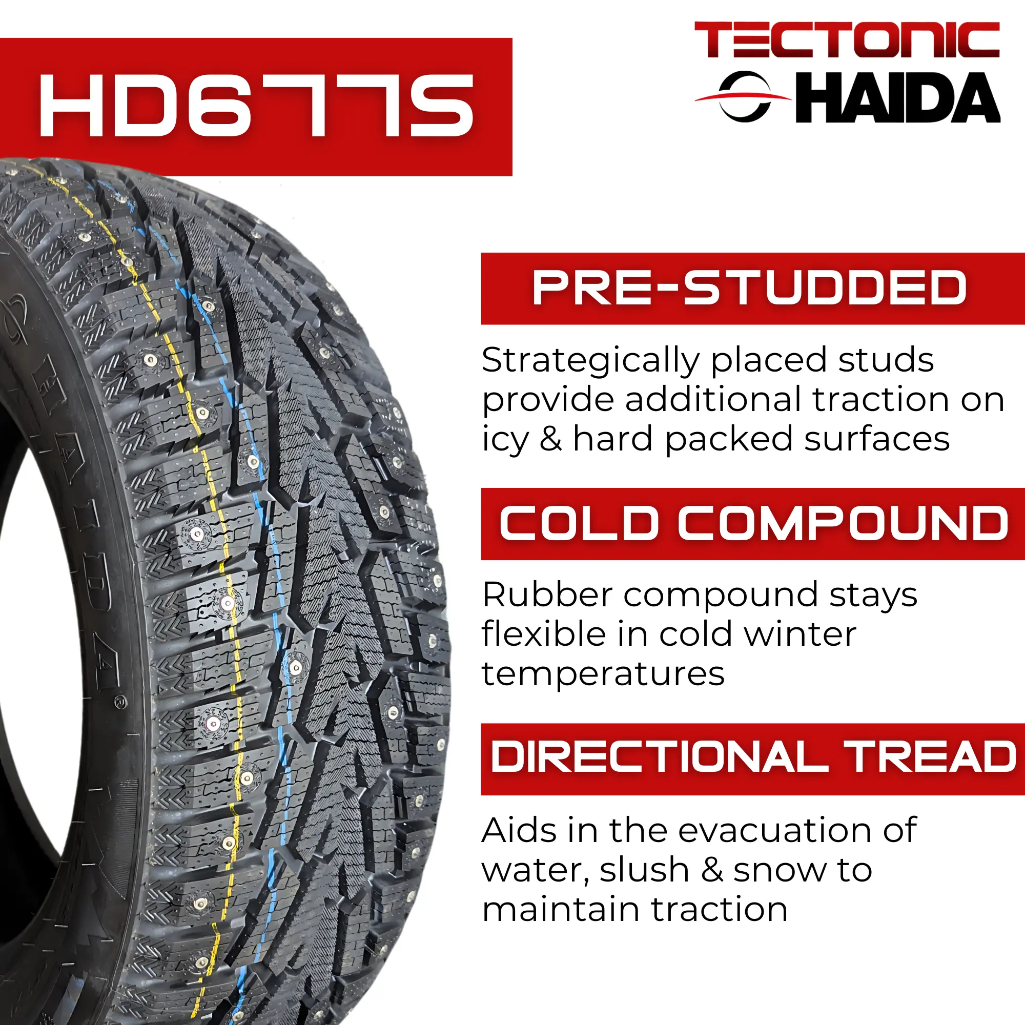 205/55R16XL Haida HD677S Studded Winter 94T miniature 3