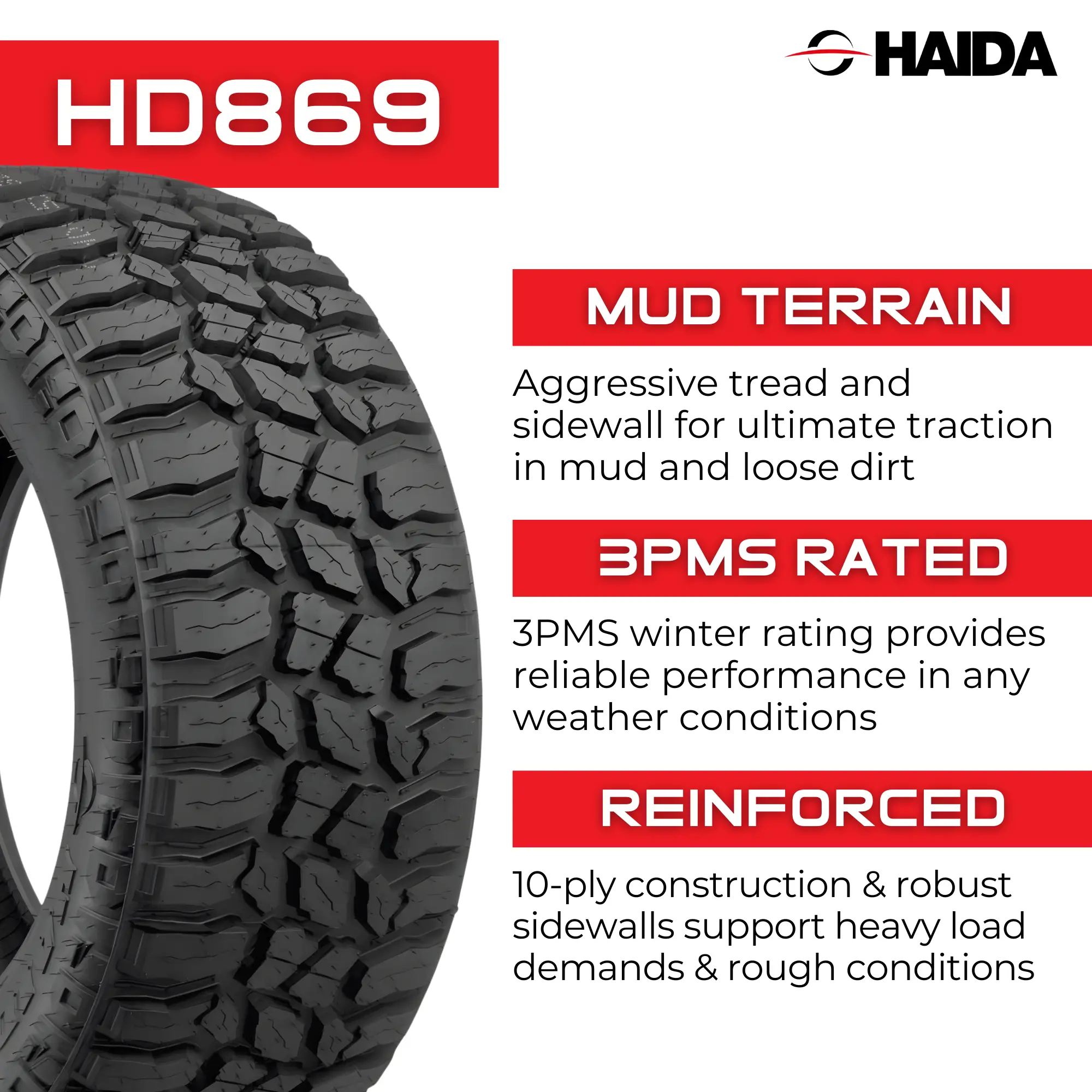 LT285/75R16 10PR Haida HD869 Mud Champ 126/123Q miniature 4