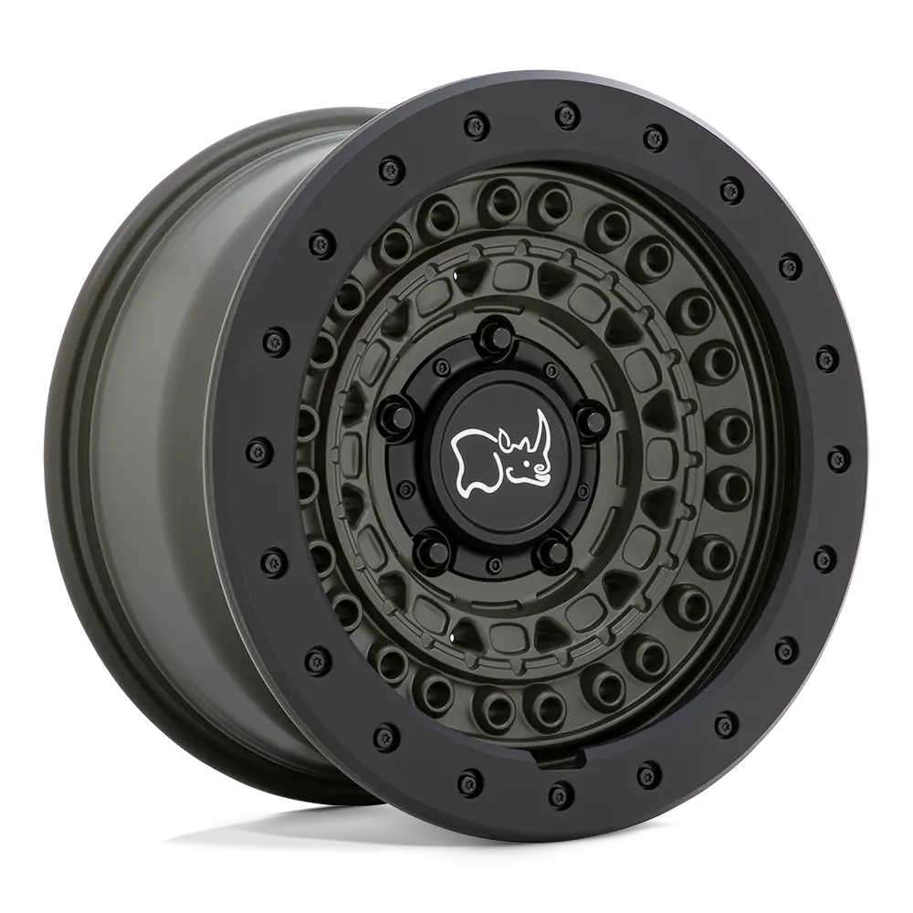 Black Rhino Barricade 17X8.5 6X139.7 ET -18mm Olive Drab Green With Black Rock Guard