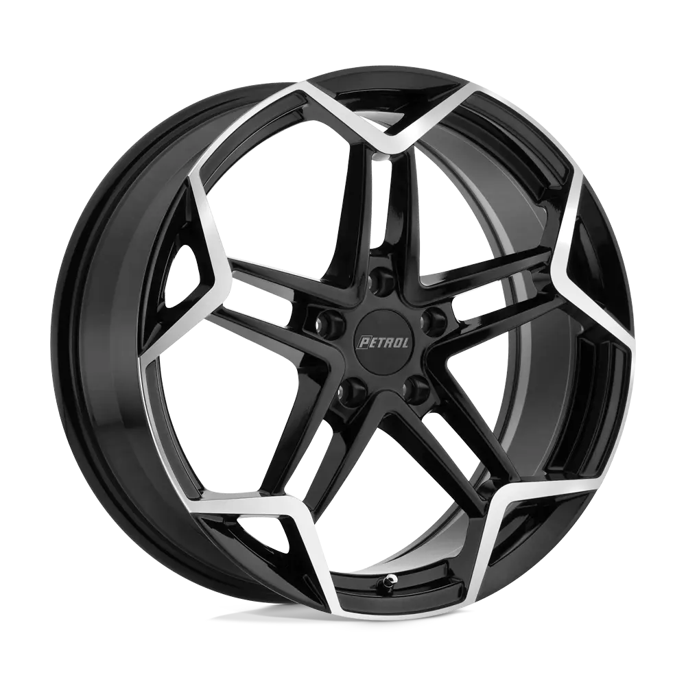 Petrol P1A 17X8 5X112 ET 40mm Gloss Black W/ Machined Cut Face