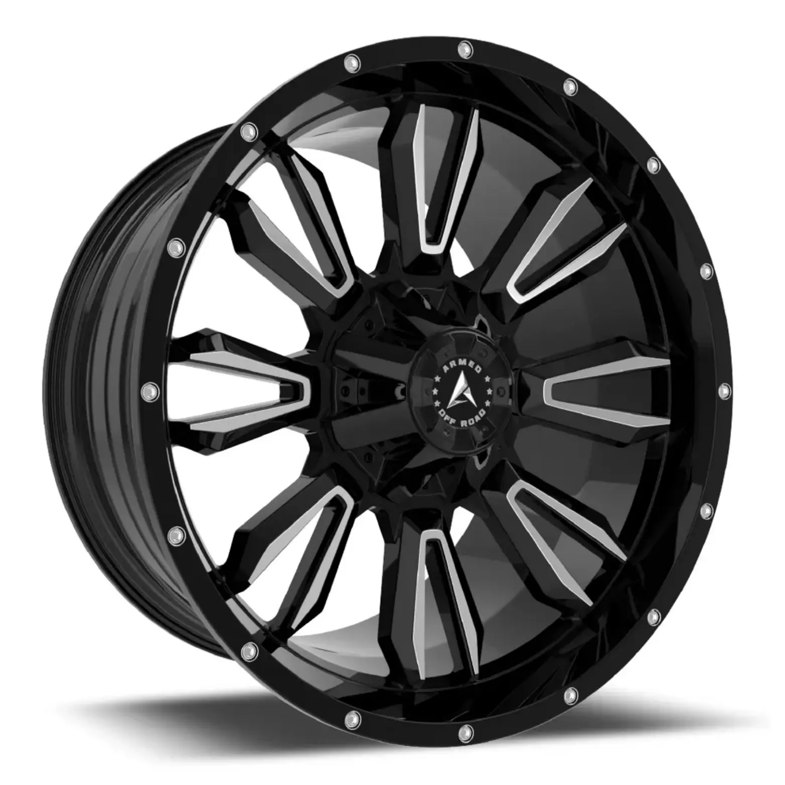 Armed Wheels Dagger 22X10 6X135 ET -18mm Gloss Black Machined